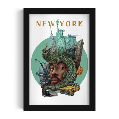 Obraz v černém rámu od Alicji Kocurek New York