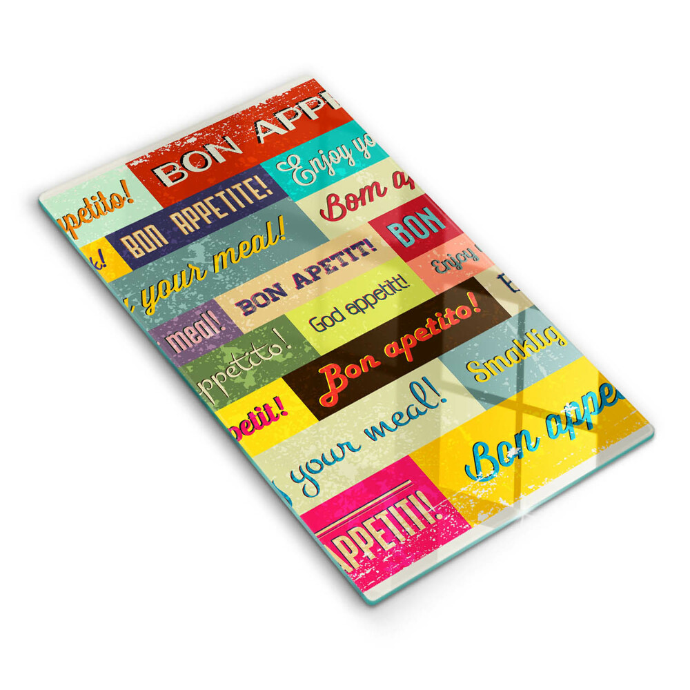 Skleněné krájecí prkénko Nápisy Chutné jazyky