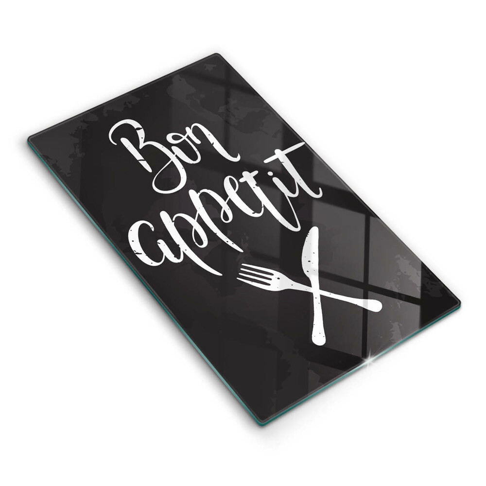 Skleněná deska do kuchyně Nápis Bon appetit