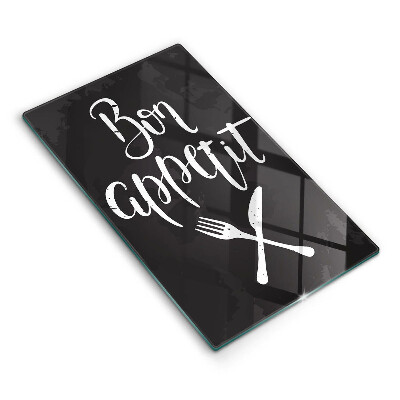 Skleněná deska do kuchyně Nápis Bon appetit
