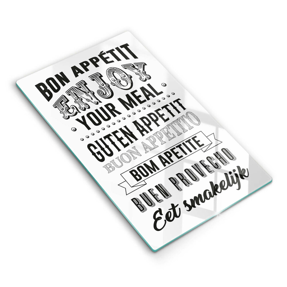 Skleněná krájecí deska Nápis do kuchyně, věta