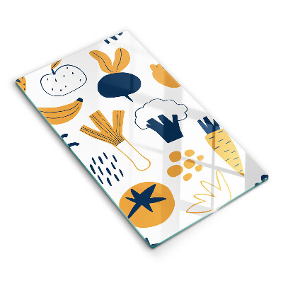 Krájecí prkénko skleněné Ilustrace jídla