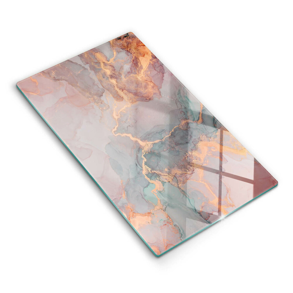 Krájecí prkénko skleněné Mramor se zlatem