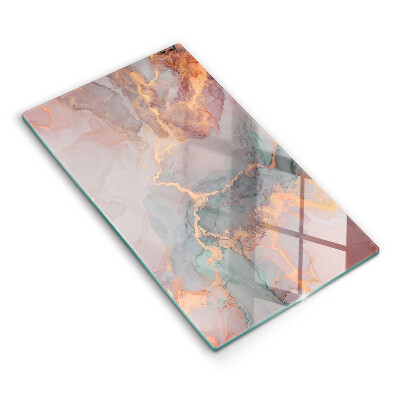 Krájecí prkénko skleněné Mramor se zlatem