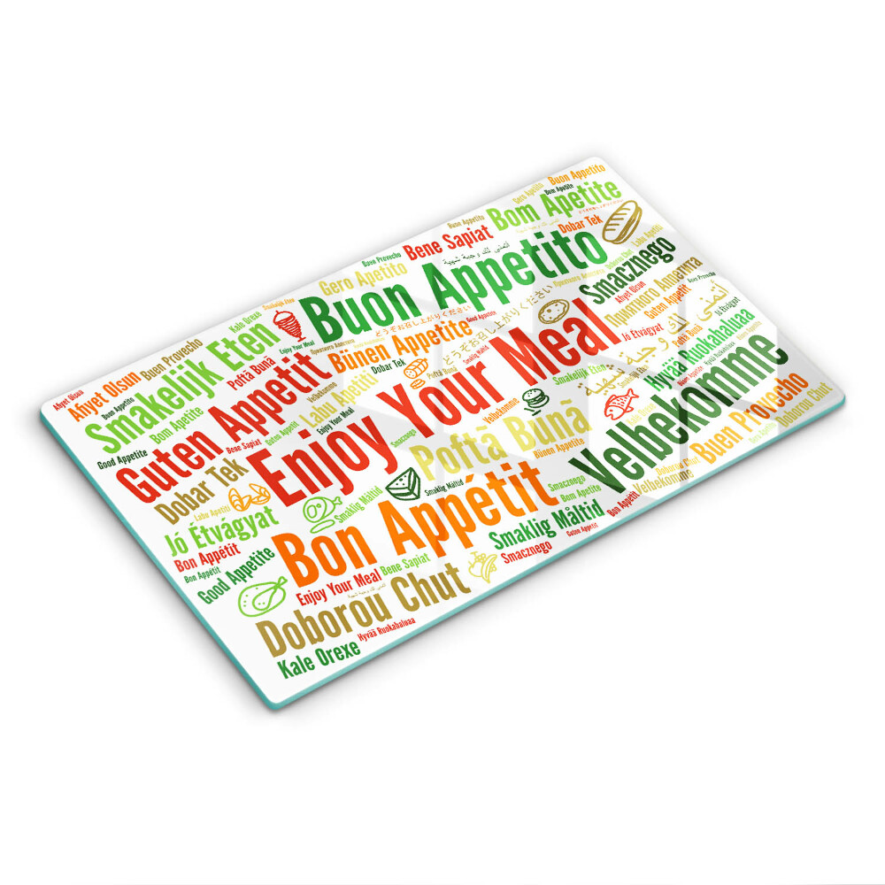 Skleněná krájecí deska Nápisy s jazykem na tváři