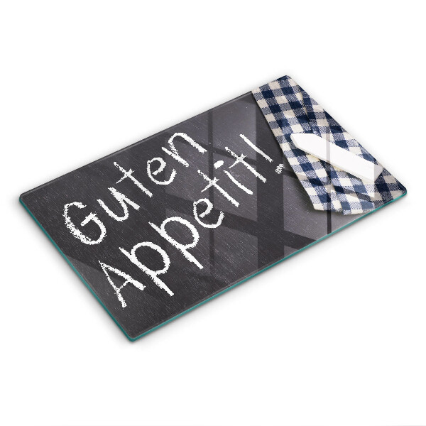 Krájecí prkénko skleněné Nápis Guten Appetit!