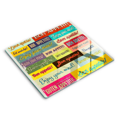 Krájecí prkénko skleněné 60x52 cm Písmo s jazykem