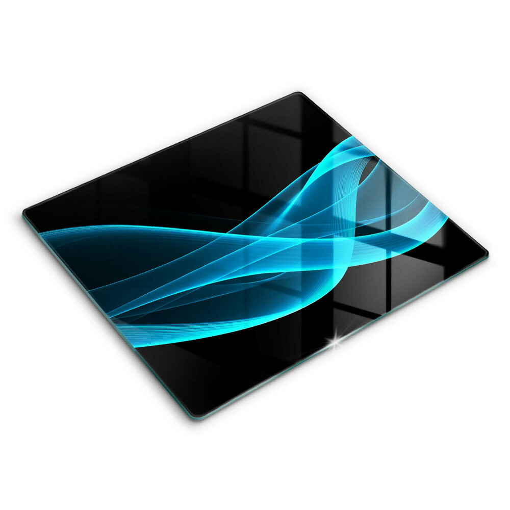 Skleněná deska do kuchyně 60x52 cm Modrá abstrakce