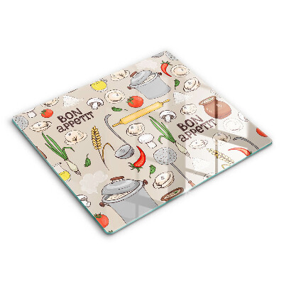 Krájecí prkénko skleněné 60x52 cm Ilustrace kuchyně