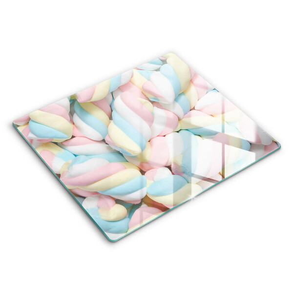 Skleněná krájecí deska 60x52 cm Barevné marshmallow