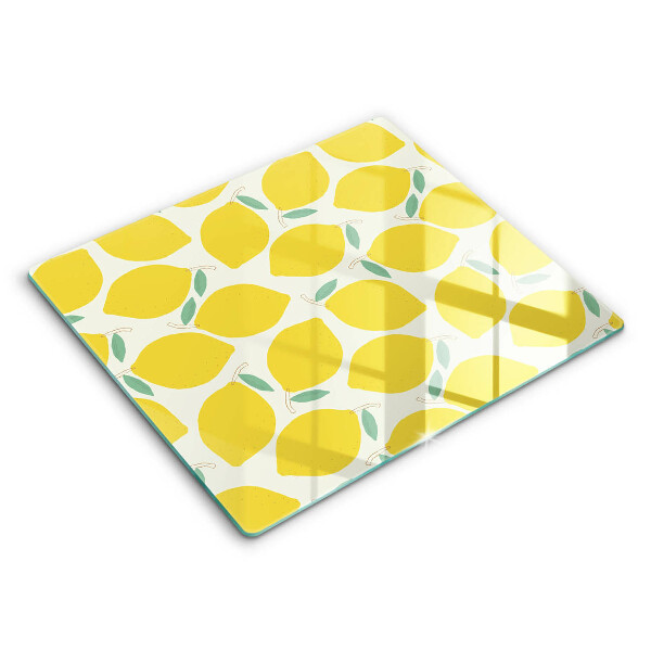 Skleněná deska do kuchyně 60x52 cm Kreslení citronů