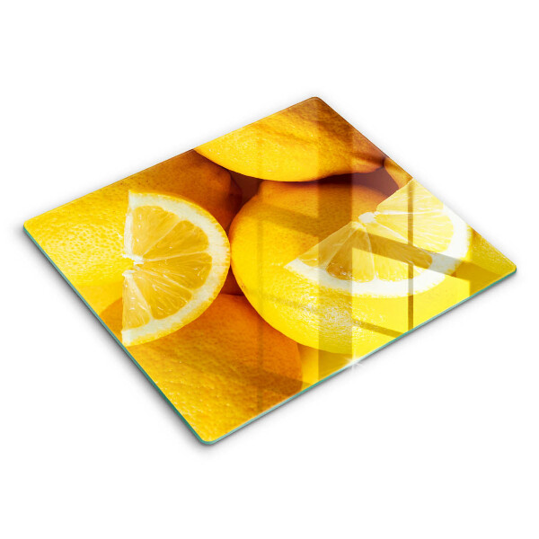 Skleněná deska do kuchyně 60x52 cm Šťavnaté citrony