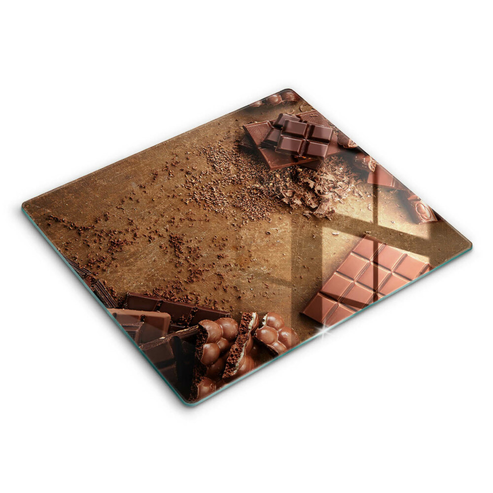 Skleněné krájecí prkénko 60x52 cm Čokoládový bonbón