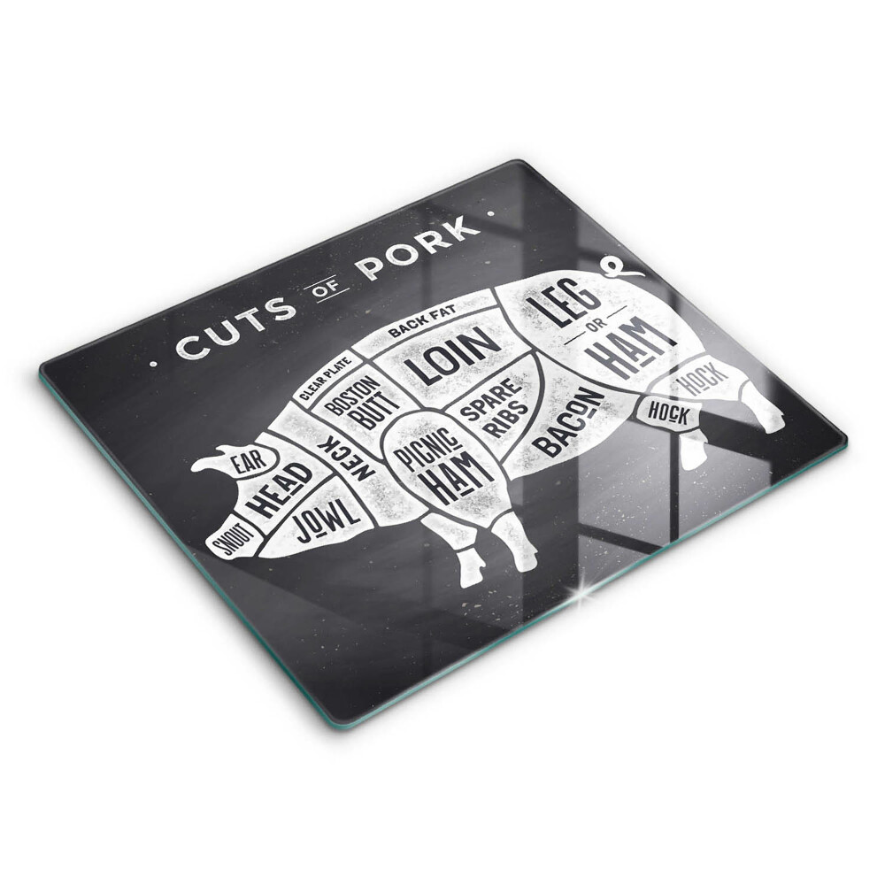 Krájecí prkénko skleněné 60x52 cm Vepřové maso