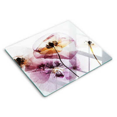 Skleněné krájecí prkénko 60x52 cm Jemné květiny