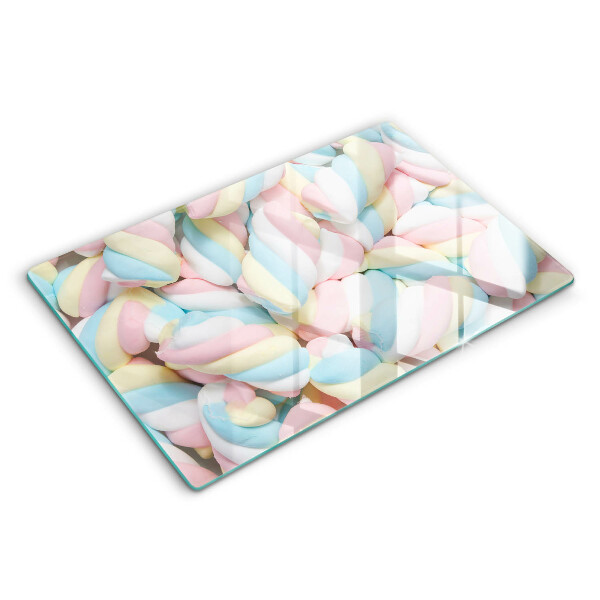Skleněná deska do kuchyně 80x52 cm Barevné marshmallow