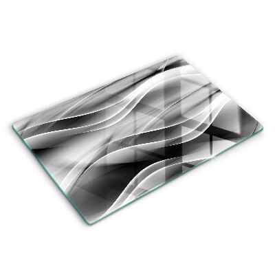 Skleněná deska do kuchyně 80x52 cm Abstraktní měkké linie