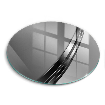 Skleněné krájecí prkénko okrągła Kovová abstrakce