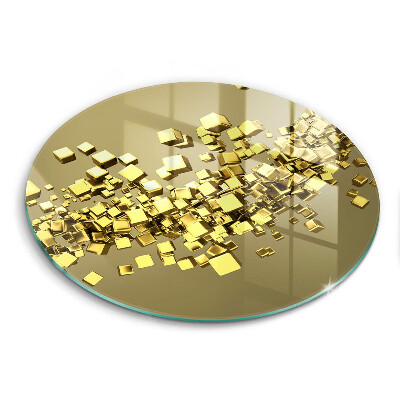 Krájecí prkénko skleněné okrągła Abstraktní 3D geometrie