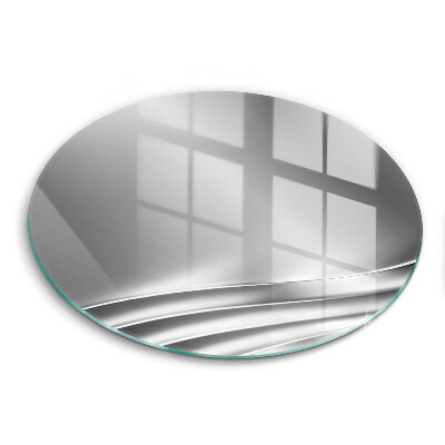 Skleněné krájecí prkénko okrągła Kovová struktura