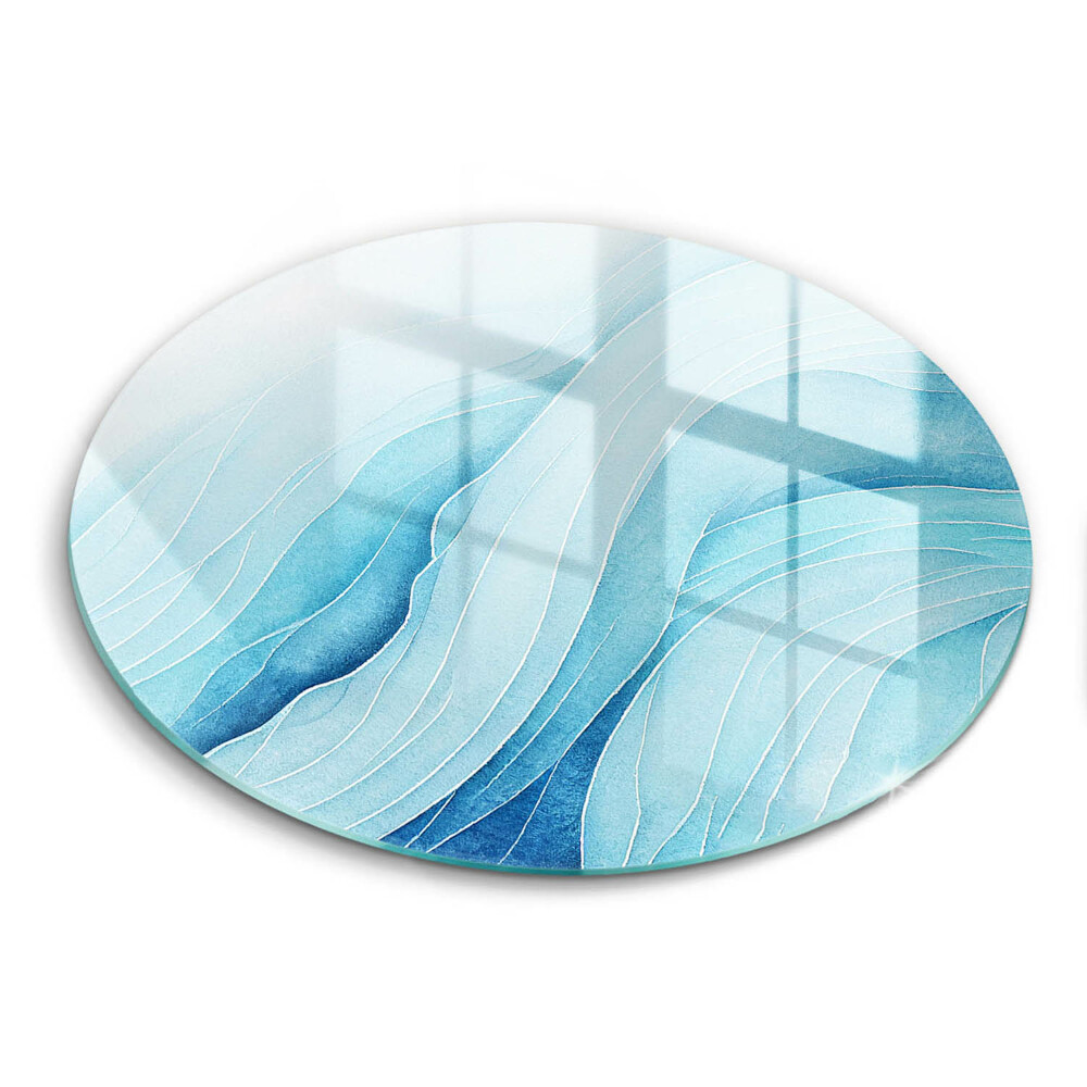Skleněná deska do kuchyně okrągła Abstraktní vlny