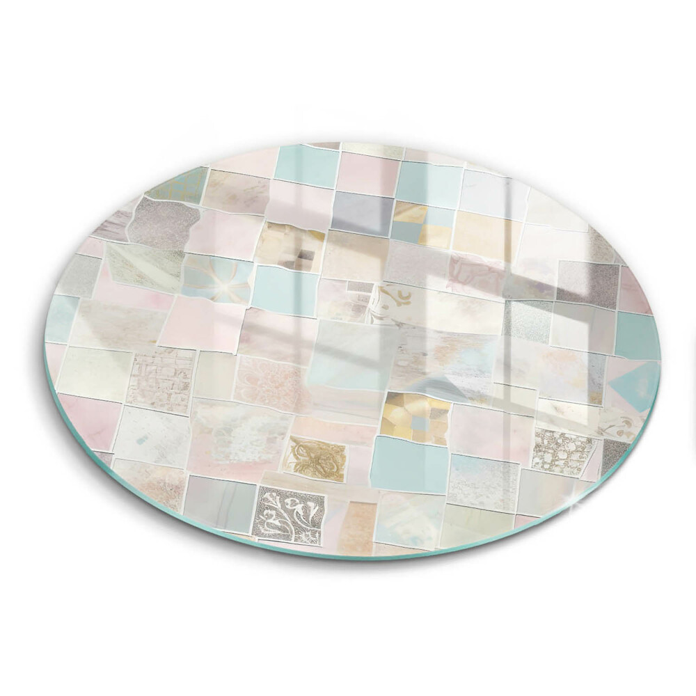 Krájecí prkénko skleněné okrągła Pastelová kompozice