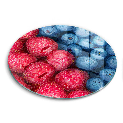 Skleněná deska do kuchyně okrągła Ovoce z malin a borůvek