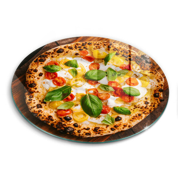 Skleněná deska do kuchyně okrągła Italská pizza