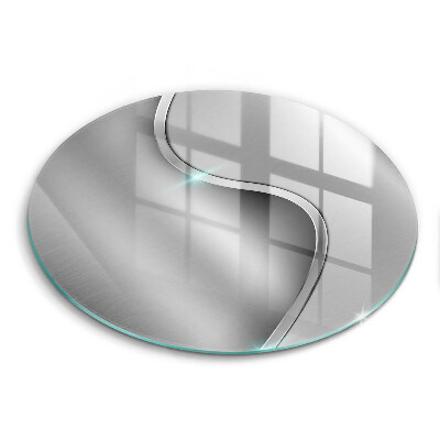 Skleněné krájecí prkénko okrągła Abstraktní stříbrný kov