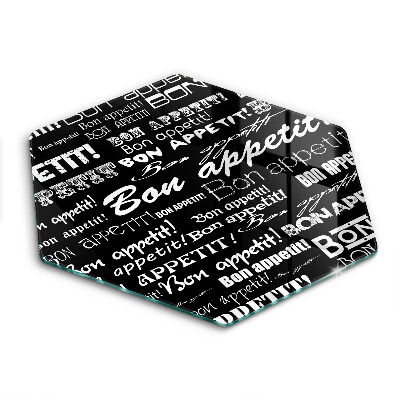 Skleněné krájecí prkénko Kuchyňský nápis Bon appetit