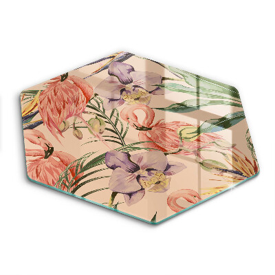 Krájecí prkénko skleněné Ilustrace plameňáků