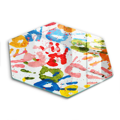 Skleněné krájecí prkénko Stopy dětských rukou