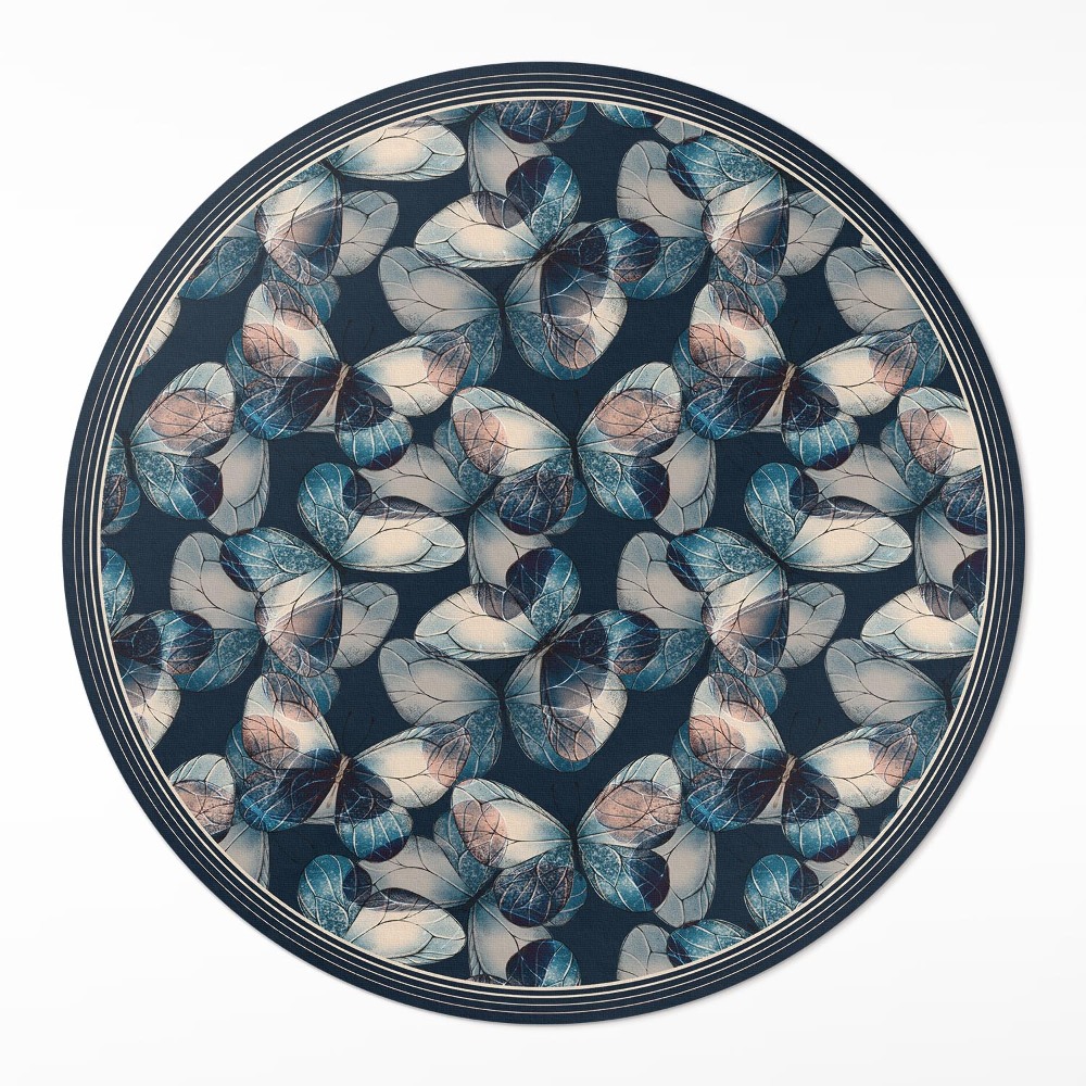 Kulatý vinylový koberec Motýli krásný hmyz