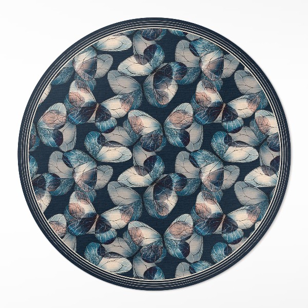 Kulatý vinylový koberec Motýli krásný hmyz