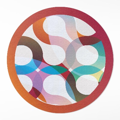 Kulatý vinylový koberec Moderní barevné kruhy