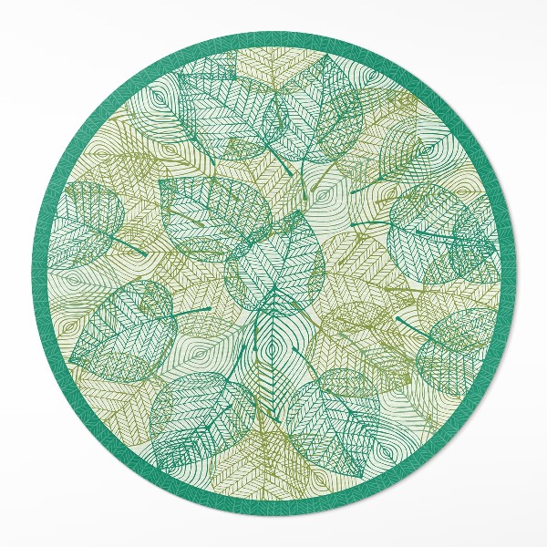 Kulatý vinylový koberec Kompozice lineárních listů příroda