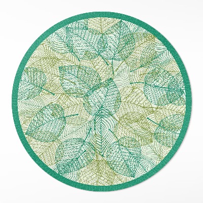 Kulatý vinylový koberec Kompozice lineárních listů příroda