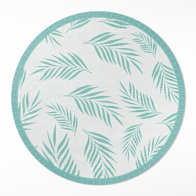 Kulatý vinylový koberec Palmové větvičky tropické listy