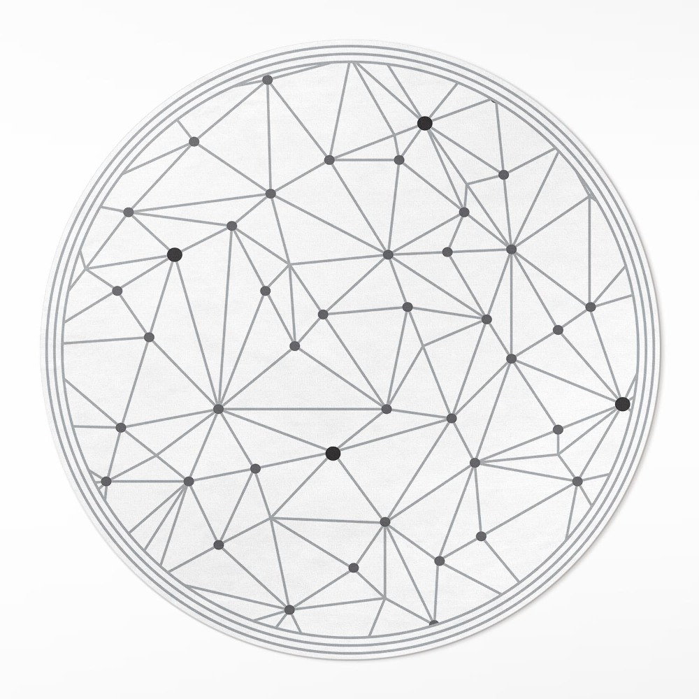 Kulatý vinylový koberec Moderní vzor spojených linií