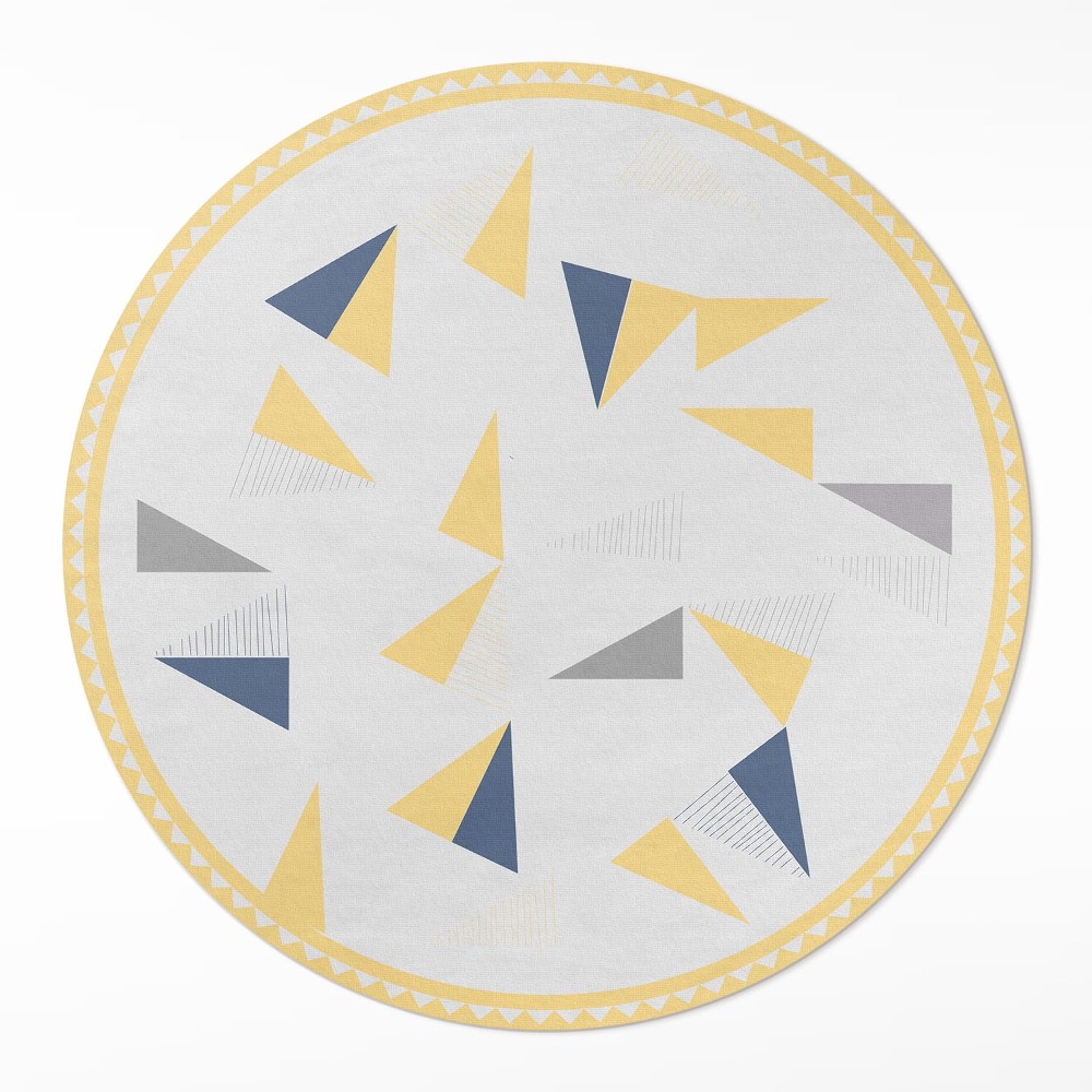 Kulatý vinylový koberec Geometrická abstrakce trojúhelníků