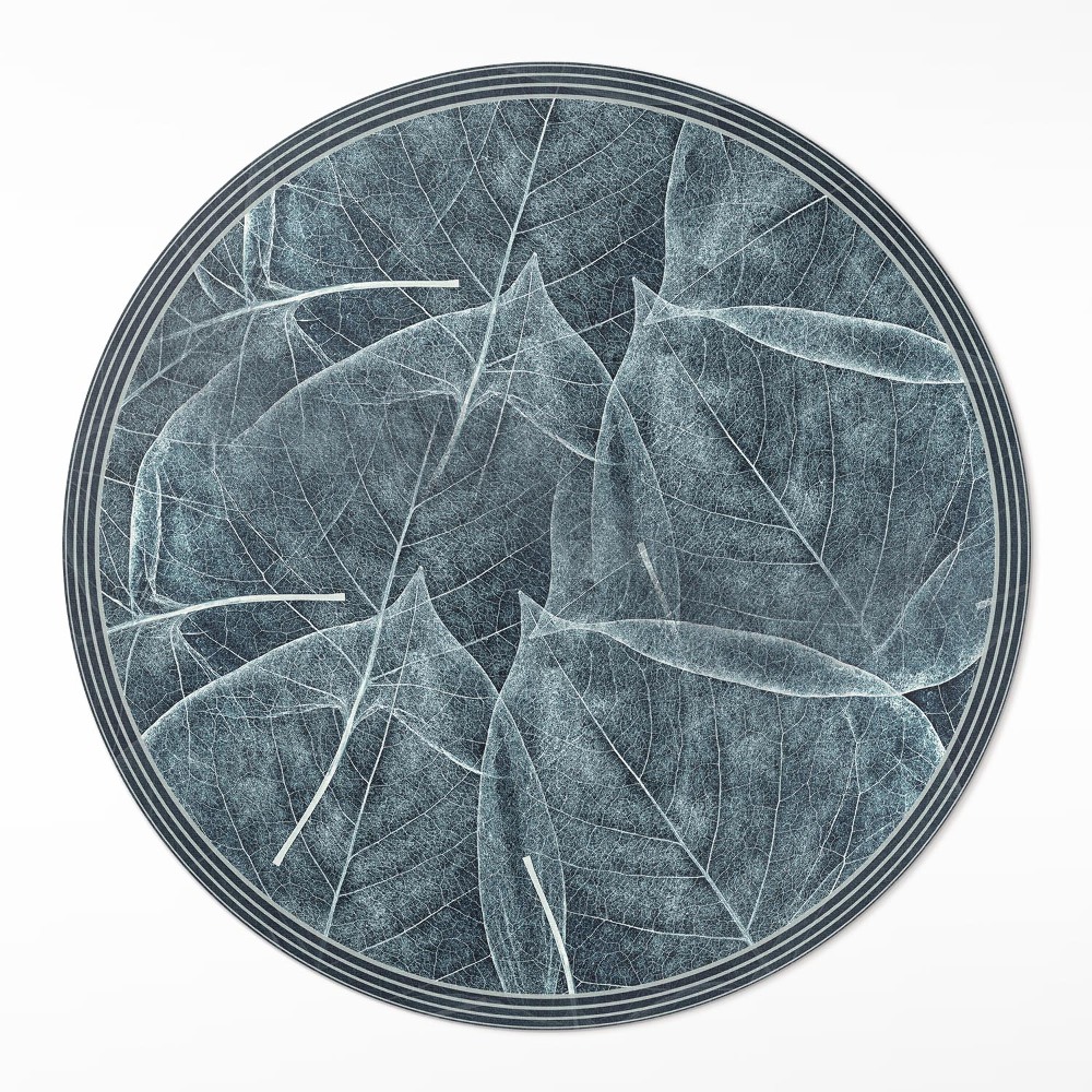 Kulatý vinylový koberec Tmavé listy rostlin