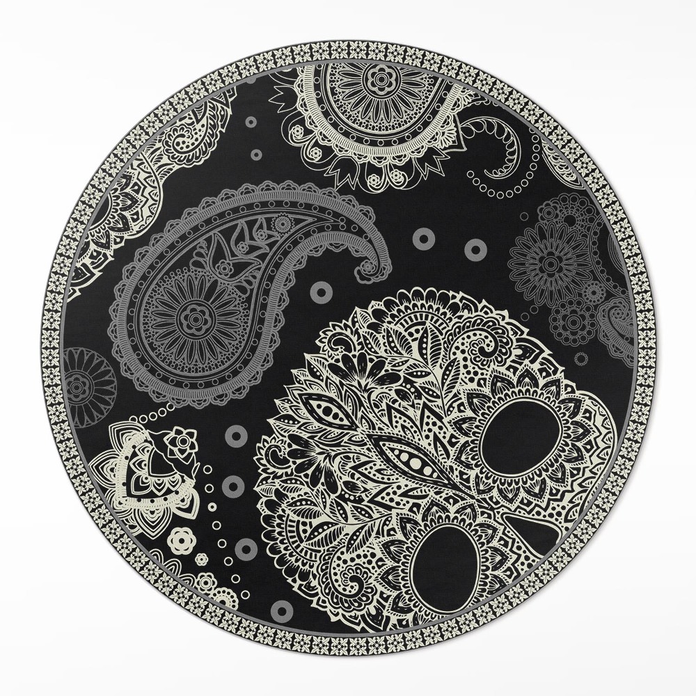 Kulatý vinylový koberec Dekorativní lebka