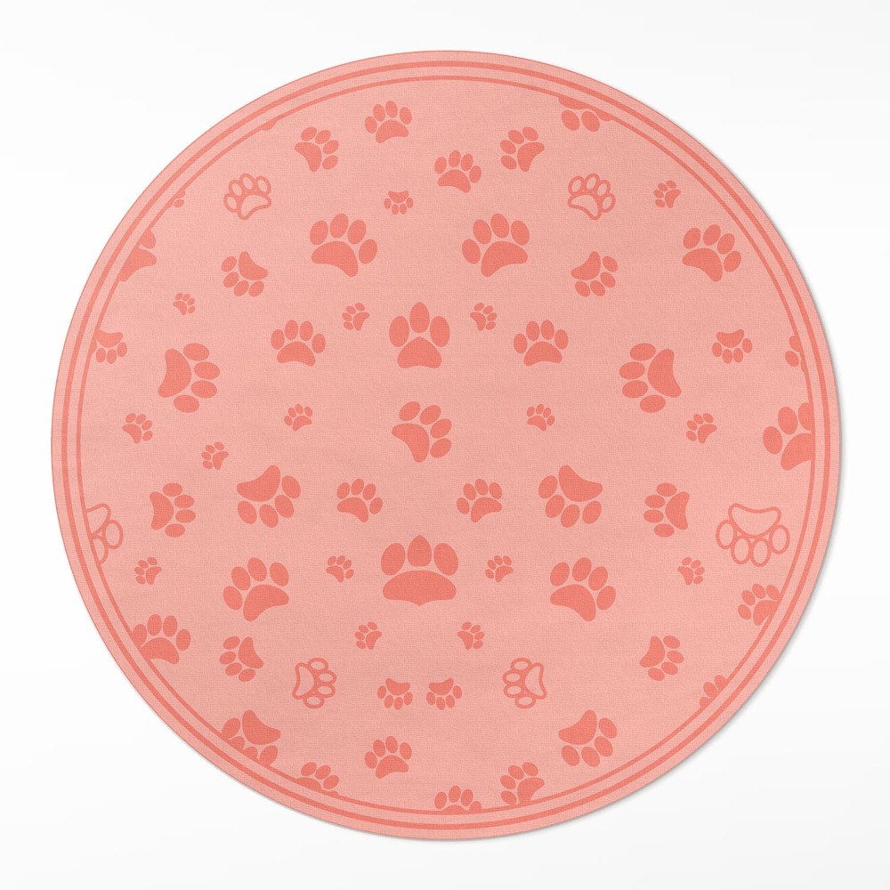 Kulatý vinylový koberec Malé kvítky luční