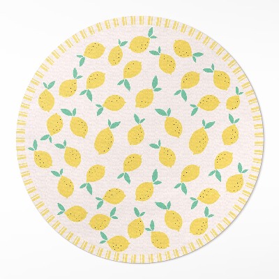 Kulatý vinylový koberec Sicílské šťavnaté citrony
