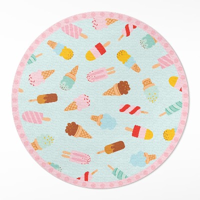Kulatý vinylový koberec Sladké zmrzlinové kornouty