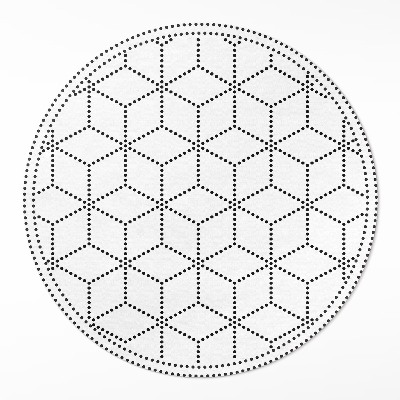 Kulatý vinylový koberec Kostky krychle 3D moderní tečky