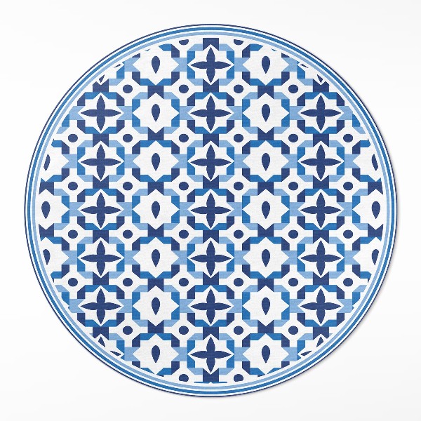 Kulatý vinylový koberec Španělská mozaika ozdobný vzor