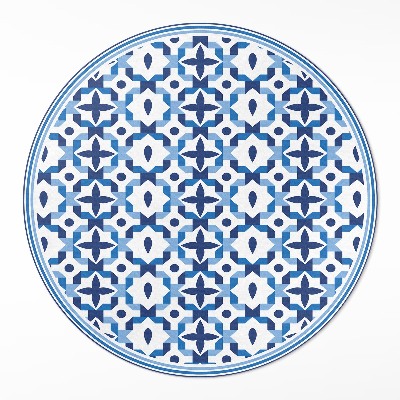 Kulatý vinylový koberec Španělská mozaika ozdobný vzor