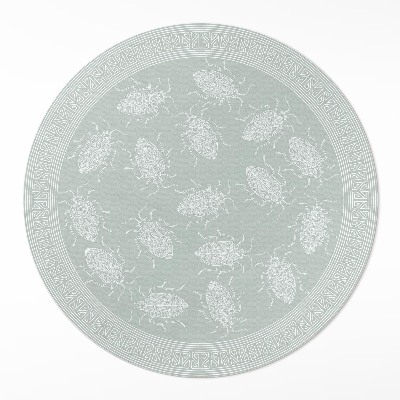 Kulatý vinylový koberec Hmyz broučci vintage