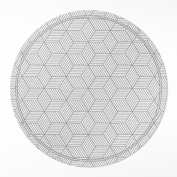 Kulatý vinylový koberec Geometrická mozaika drobný vzor